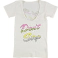 thumbnail image 1 of Local Celebrity Womens Don't Stop Graphic T-Shirt, Off-White, Small, 1 of 2