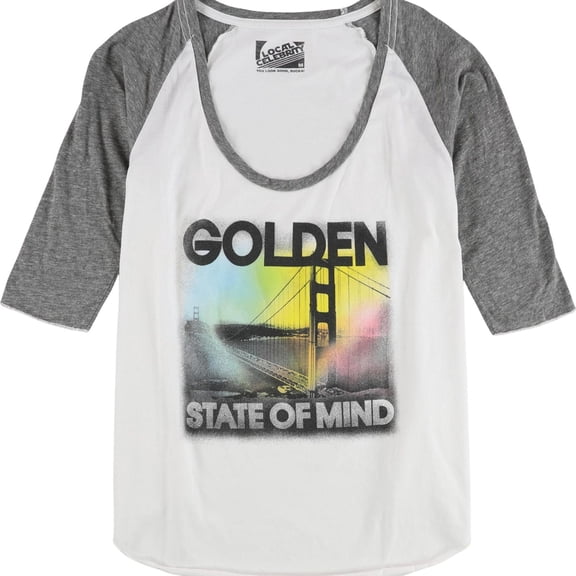 Local Celebrity Womens Golden State Of Mind Graphic T-Shirt, White, Medium
