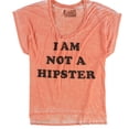 thumbnail image 1 of Local Celebrity Womens I Am Not A Hipster Graphic T-Shirt, Orange, Large, 1 of 2