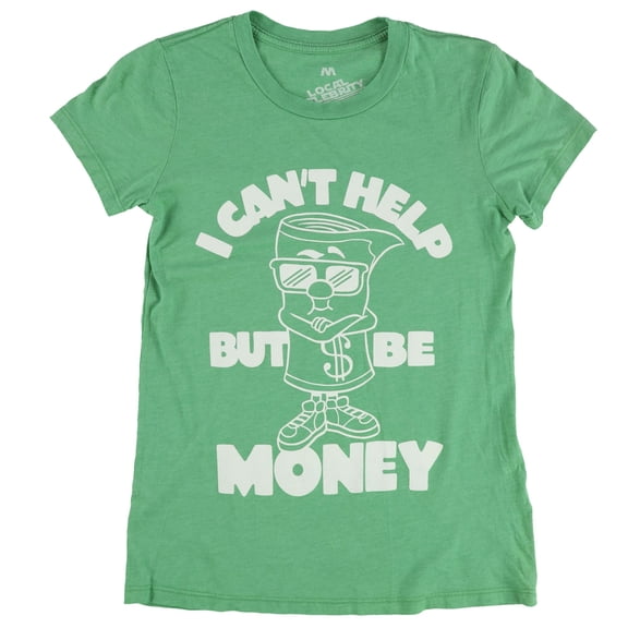 Local Celebrity Womens I Can't Help Graphic T-Shirt, Green, Medium