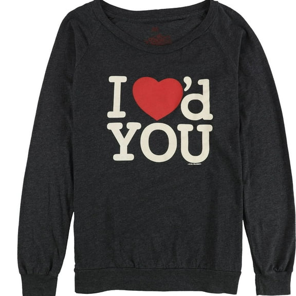 Local Celebrity Womens I Hearted You Graphic T-Shirt, Grey, Medium