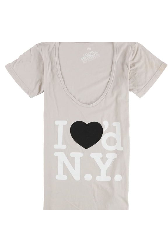 Womens I Loved N.Y Graphic T-Shirt, Beige, Medium
