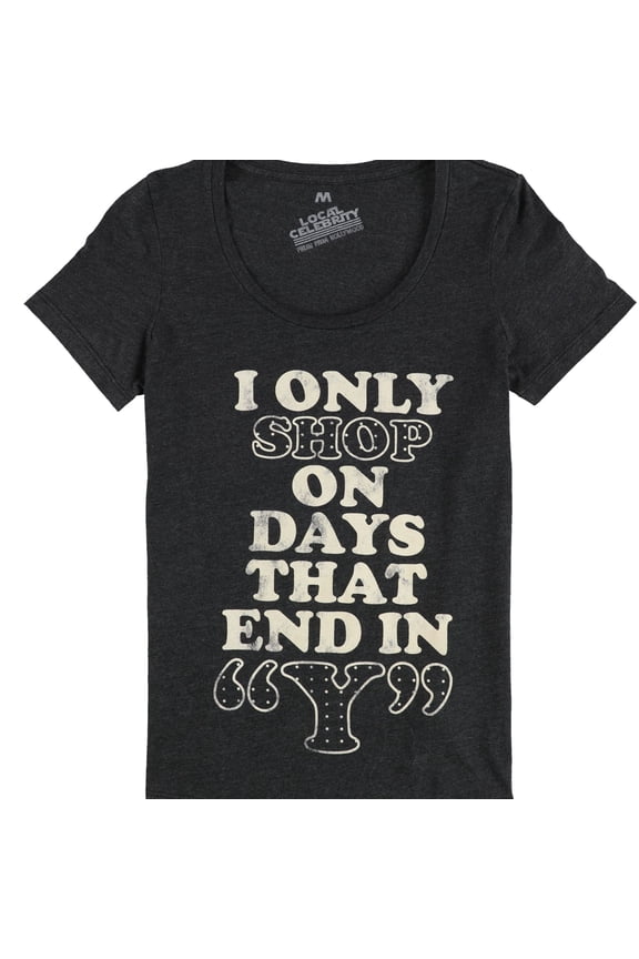 Womens I Only Shop Graphic T-Shirt, Grey, Medium