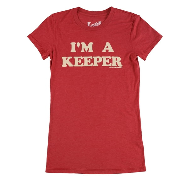 Local Celebrity Womens I'm A Keeper Graphic T-Shirt, Red, Medium