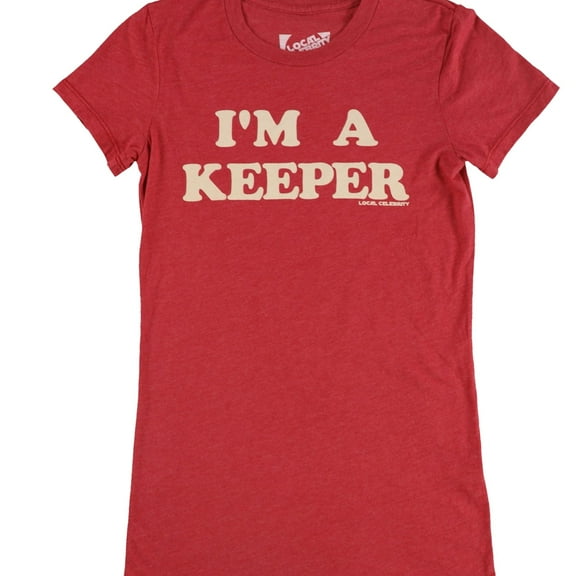 Local Celebrity Womens I'm A Keeper Graphic T-Shirt, Red, X-Large
