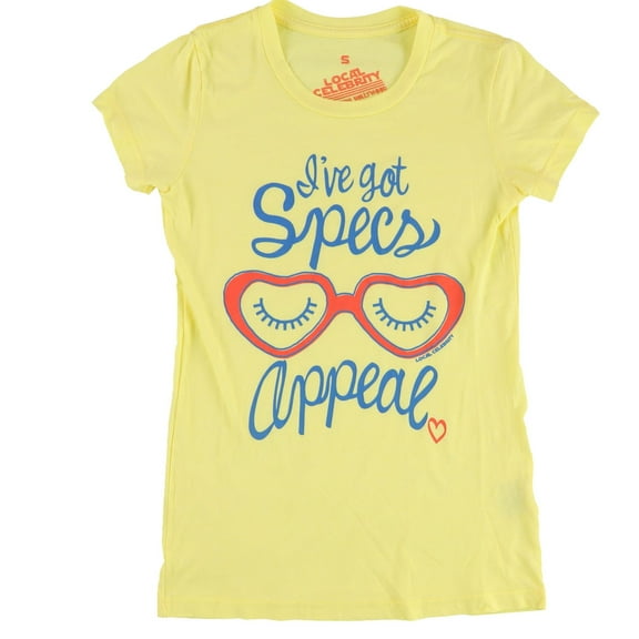 Local Celebrity Womens I've Got Specs Appeal Graphic T-Shirt, Yellow, Small