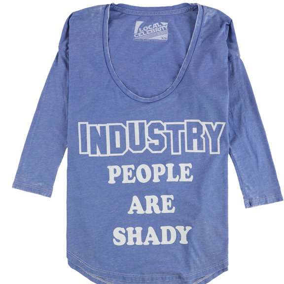 Local Celebrity Womens Industry People Graphic T-Shirt, Blue, X-Small