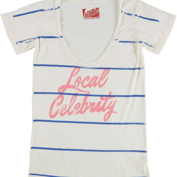 Local Celebrity Womens Striped Graphic T-Shirt, Multicoloured, Medium