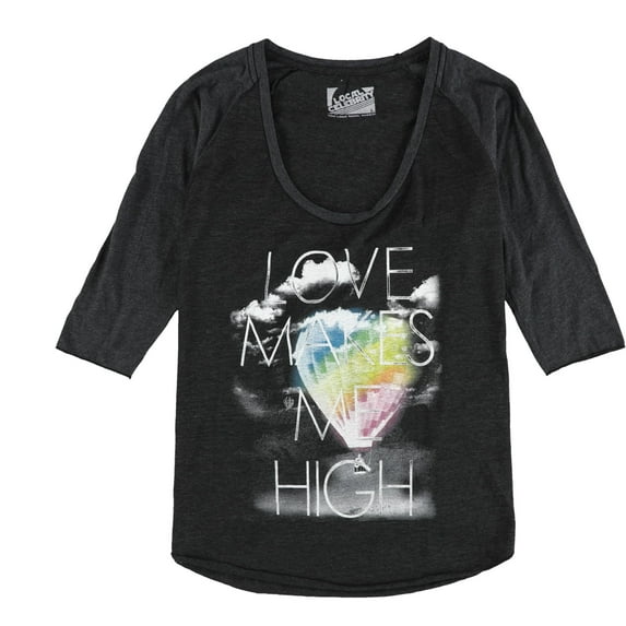 Local Celebrity Womens Love Makes Me High Graphic T-Shirt, Black, Large