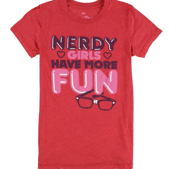 Local Celebrity Womens Nerdy Girls Graphic T-Shirt, Red, Medium