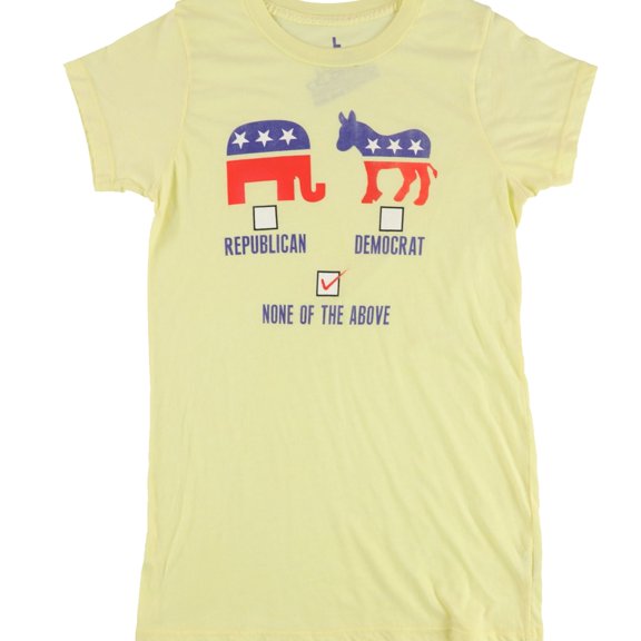 Local Celebrity Womens None Of The Above Graphic T-Shirt, Yellow, Large