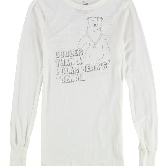 Local Celebrity Womens Polar Bear Graphic T-Shirt, Off-White, Small