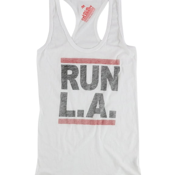 Local Celebrity Womens Run L.A. Racerback Tank Top, White, Medium