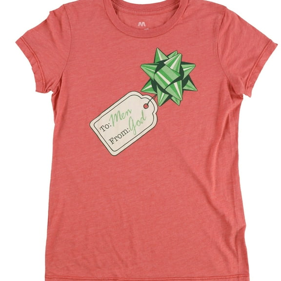 Local Celebrity Womens To Men From God Graphic T-Shirt, Red, Medium