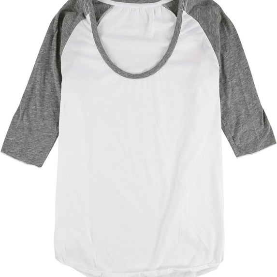 Local Celebrity Womens Two Tone Basic T-Shirt, White, Large