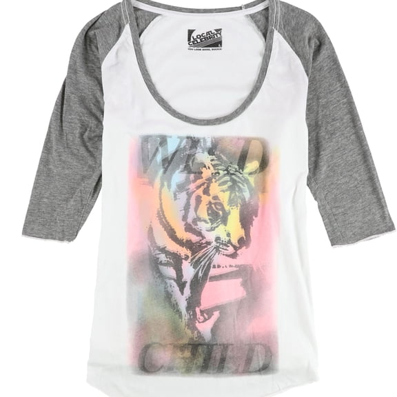 Local Celebrity Womens Wild Child Graphic T-Shirt, White, Large