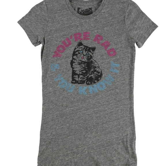 Local Celebrity Womens You're Rad Graphic T-Shirt, Grey, X-Small