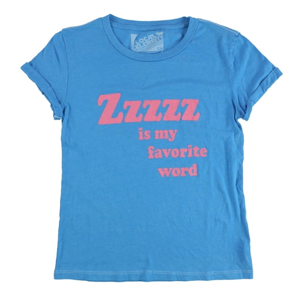Local Celebrity Womens Zzzzz Graphic T-Shirt, Blue, X-Small