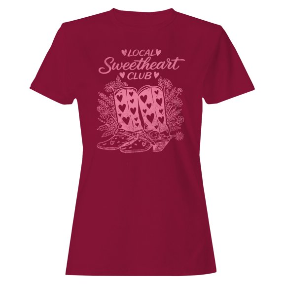 Local Club Western Boots Women's T-shirt - Cardinal Red