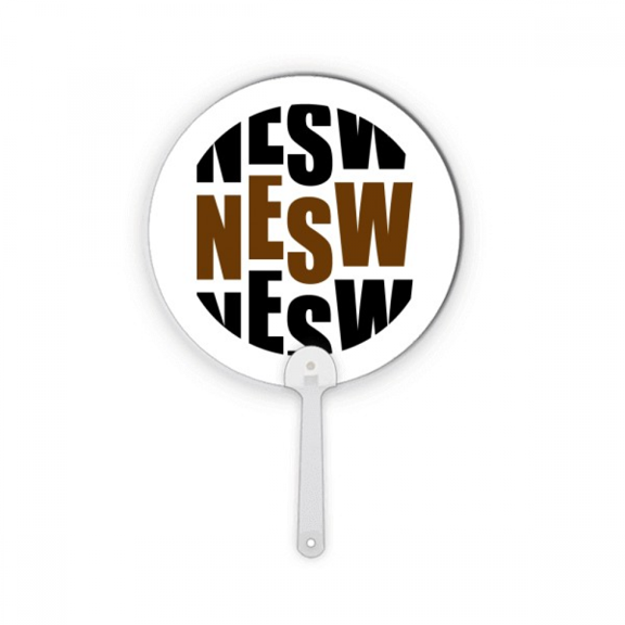 Local Direction Compass Art Deco Fashion Plastic Round Handheld Fan Decorations Craft