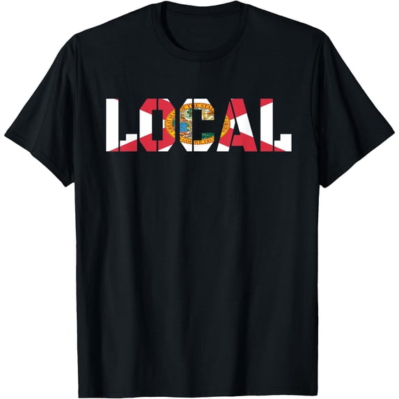 Local Florida Flag Lover Graphic Softstyle Unisex T-Shirt,Black Color,Size YXL