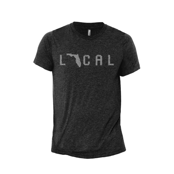 Local Florida State Men's Modern Fit Fun Casual T-Shirt Printed Graphic Tee Charcoal Grey 2X-Large