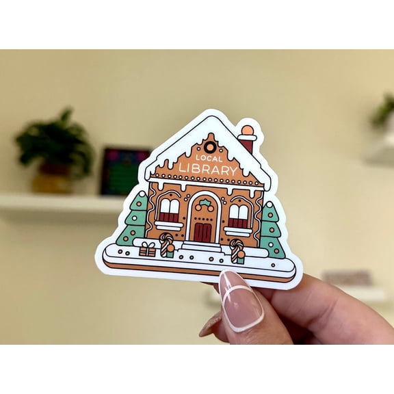 Local Gingerbread Library Seasonal Bestfriends Bookish Designs Trending Sticker