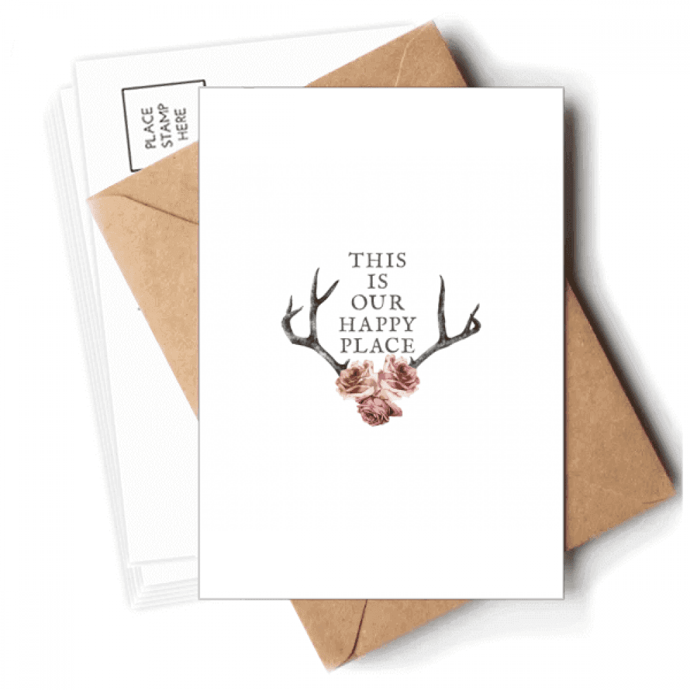 Local Happy Antler Flowers Postcards Envelopes Blank Note Cards Mailing