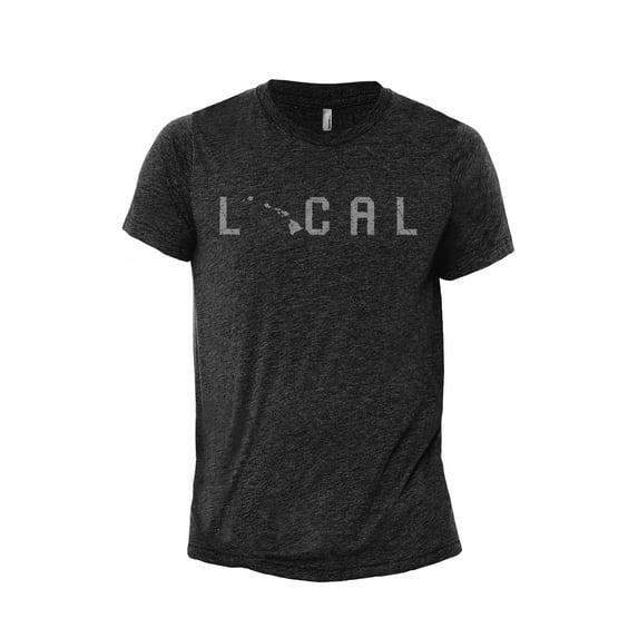 Local Hawaii State Men's Modern Fit Fun Casual T-Shirt Printed Graphic Tee Charcoal Grey 3X-Large