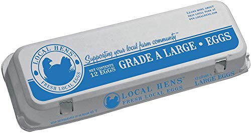 Local Hens 12-Egg Grade A Large Flat Top Paper Pulp Egg Carton with UPC - 50 Pack