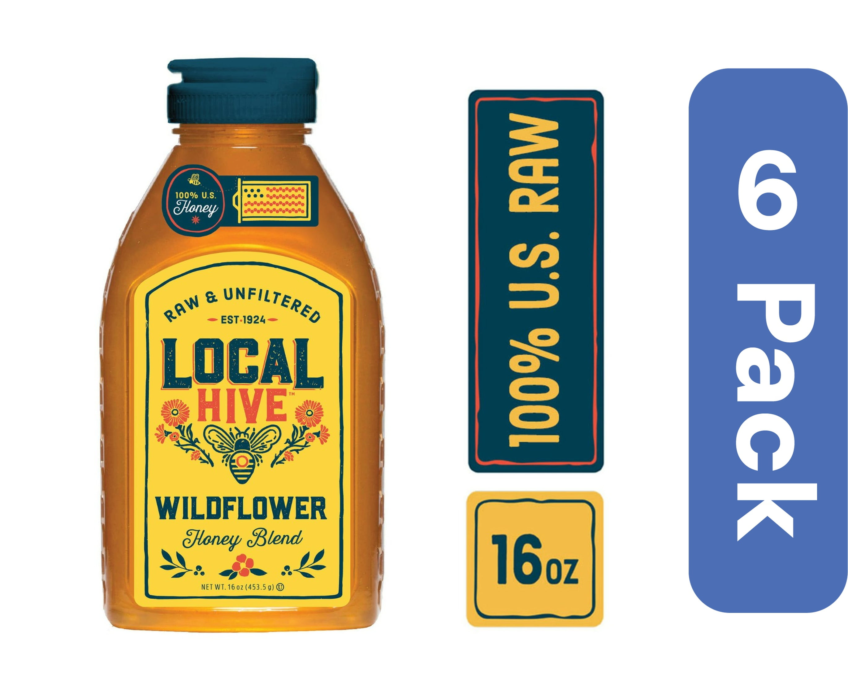 Local Hive Honey Wildflower Raw (Pack of 6)