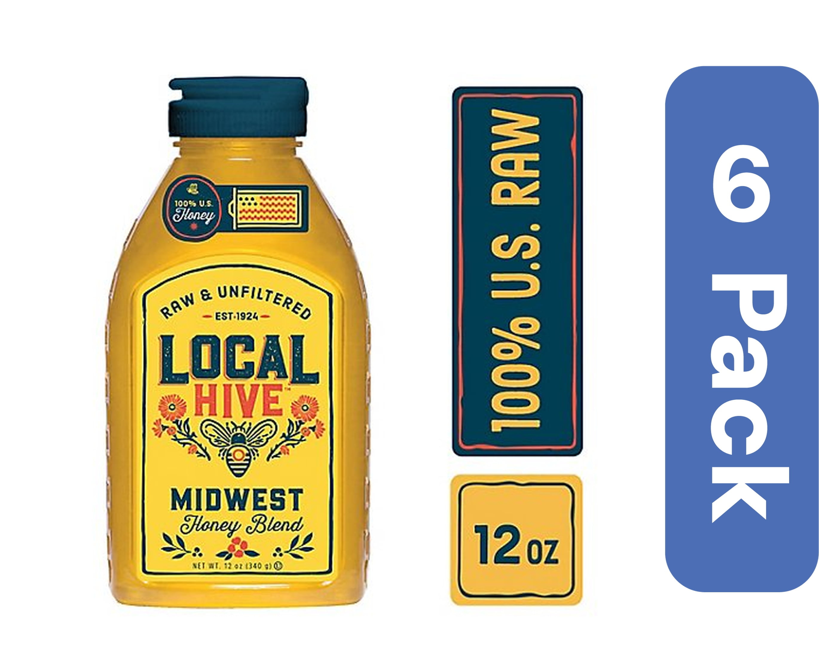 Local Hive Midwest Local Raw Honey 12 oz (Pack Of 6)