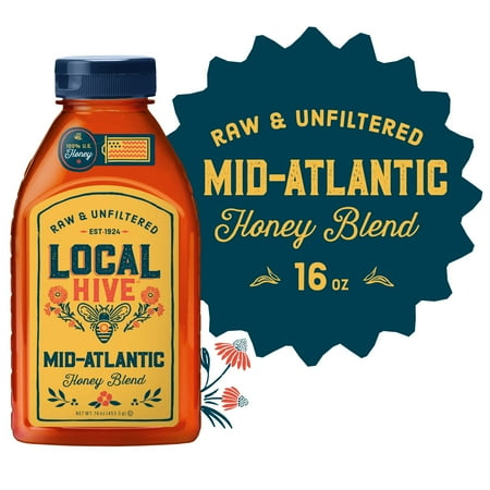 Local Hive, Raw & Unfiltered, 100% U.S. Mid-Atlantic Honey Blend, 16oz Bottle