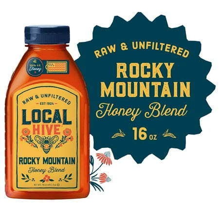 Local Hive, Raw & Unfiltered, 100% U.S. Rocky Mountain Honey Blend, 16 oz Bottle