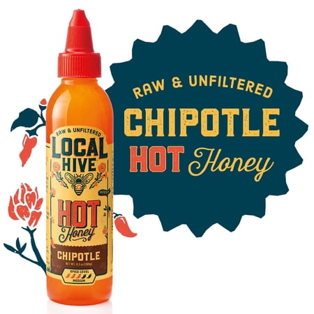 Local Hive, Chipotle Raw & Unfiltered Hot Honey, 9.0 oz Bottle