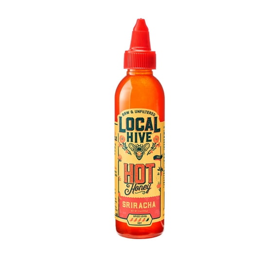 Local Hive, Sriracha Raw & Unfiltered Hot Honey, 9.0 oz Bottle