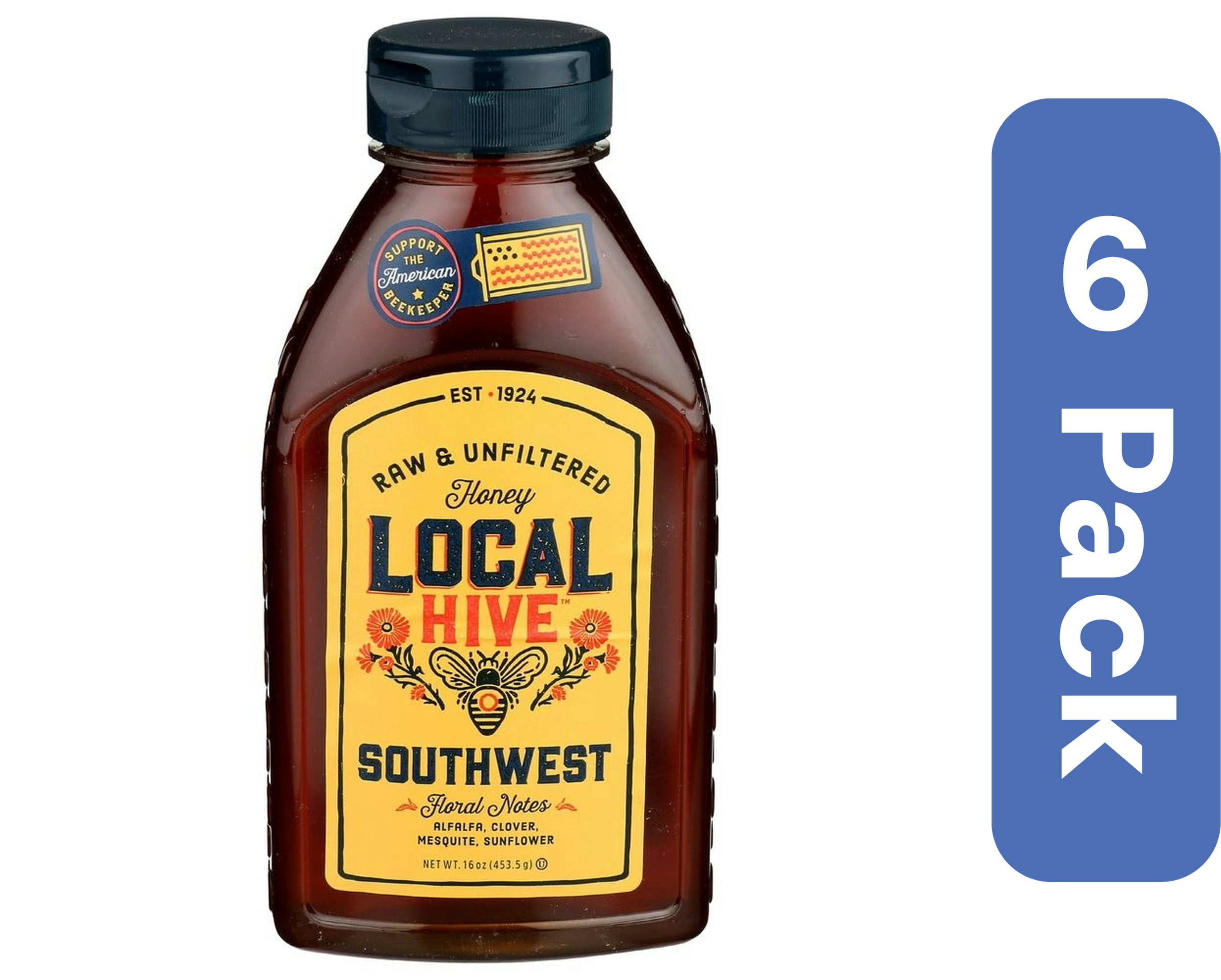 Local Hive Raw and Unfiltered Southwest Honey (Pack of 6)
