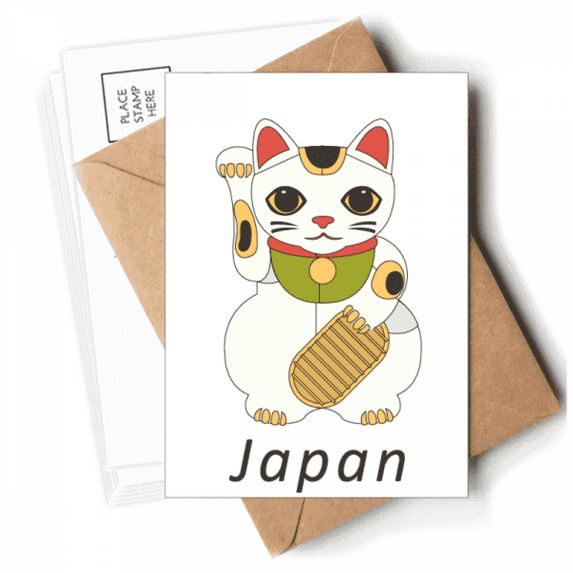 Local Japanese Culture Lucky Cat Postcards Envelopes Blank Note Cards Mailing
