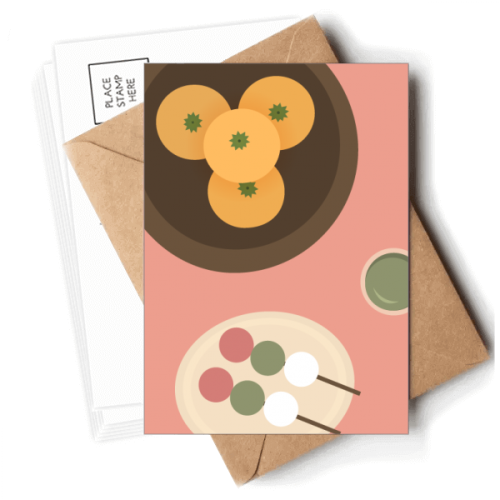 Local Japanese Food Snack Postcards Envelopes Blank Note Cards Mailing