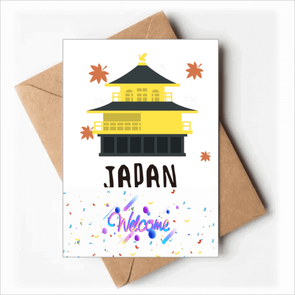 Local Japanese Travelling Building Welcome Back Greeting Cards Envelopes Blank