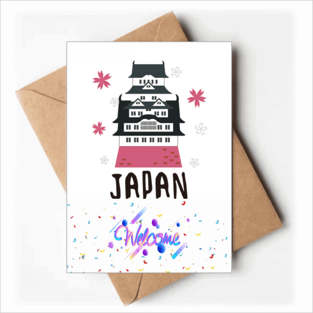 Local Japanese Travelling Culture Building Welcome Back Greeting Cards Envelopes Blank
