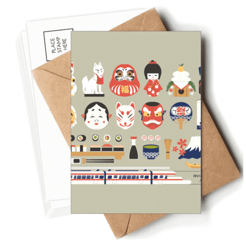 Local Japanese Well Known Stuff Postcards Envelopes Blank Note Cards Mailing