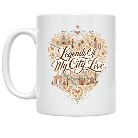 Local Legends Map Design - City Enthusiast - 11 oz Ceramic Coffee Mug