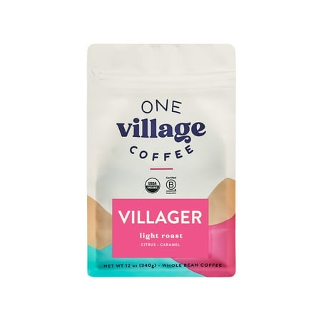 Local One Village Coffee Villager, Light Roast, Whole Bean Coffee, 12oz, Naturally Caffeinated