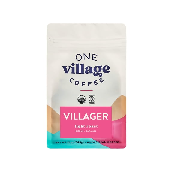 One Village Coffee Local One Village Coffee Villager, Light Roast, Whole Bean Coffee, 12oz, Naturally Caffeinated — product image