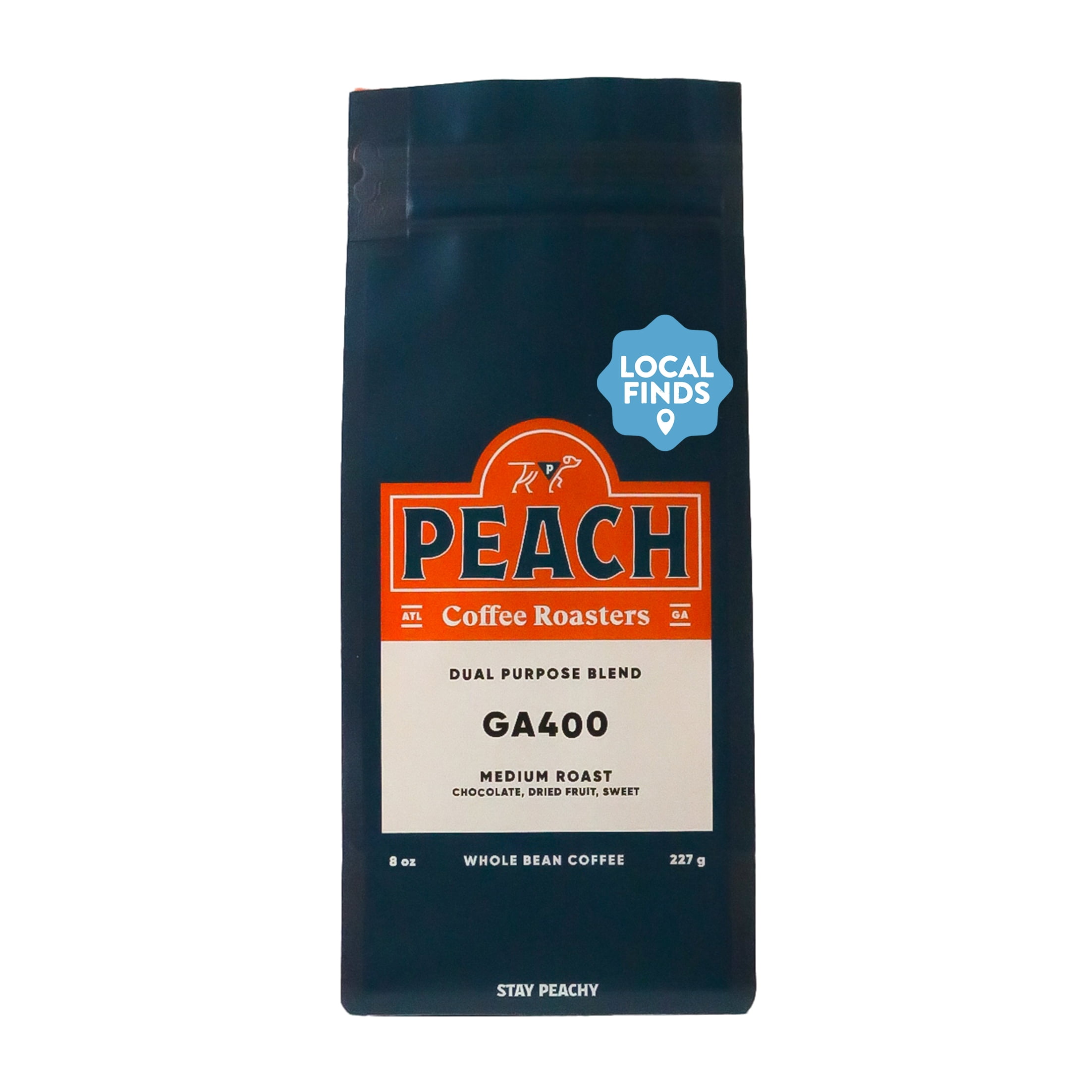 Local Peach Coffee Roasters, GA 400 Blend, Medium Roast, Whole Bean Coffee, 8oz