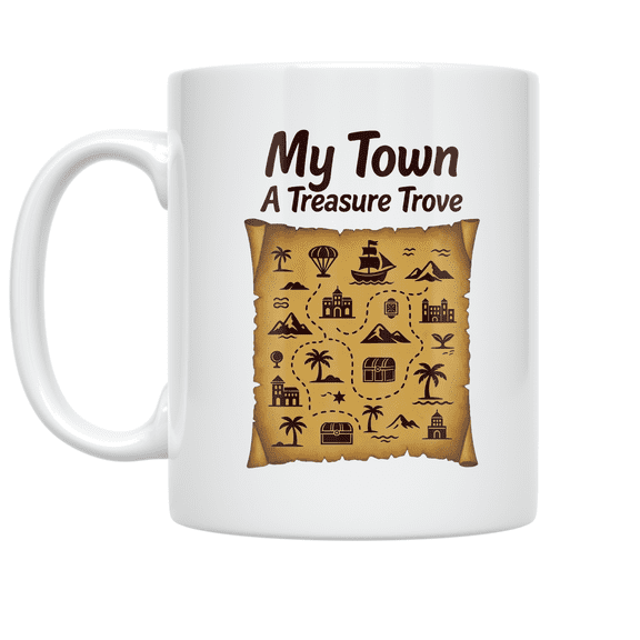 Local Pride Treasure Map Design - Community Enthusiast - 11 oz Ceramic Coffee Mug