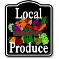 thumbnail image 1 of Local Produce Color Fruit Vegetables BLACK Aluminum Composite Sign, 15"x18", 1 of 9