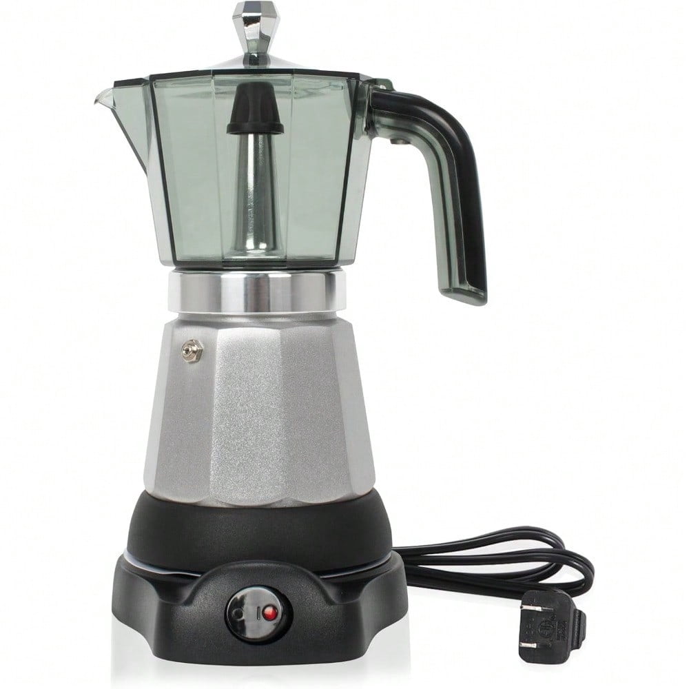 Local Shipping Cuban Coffee Maker, 6 Cup Electric Espresso Coffee Maker, 300ml Portable Cafeteras Electricas Modernas, Electric Moka Pot With Detachable Base & Overheat Protection,