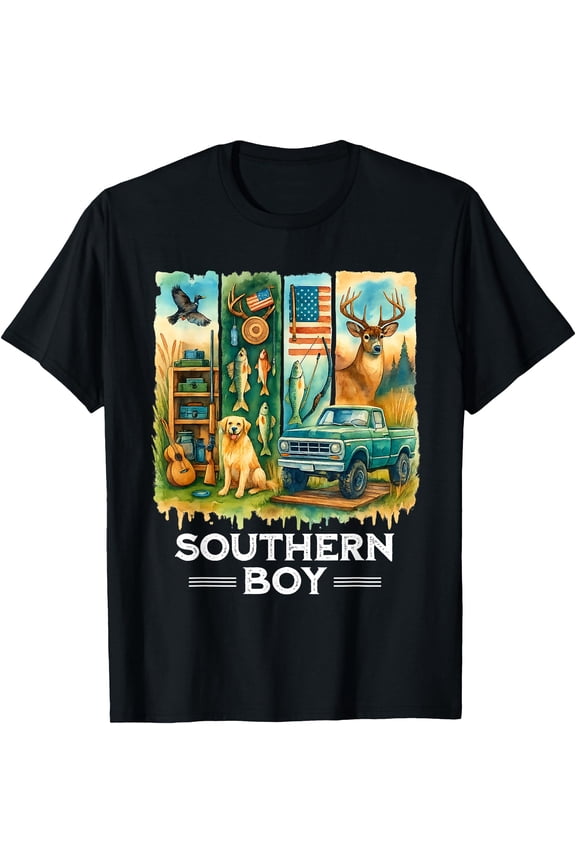 Local Southern Boy Duck Hunting Labrador Camouflage Outdoor T-Shirt